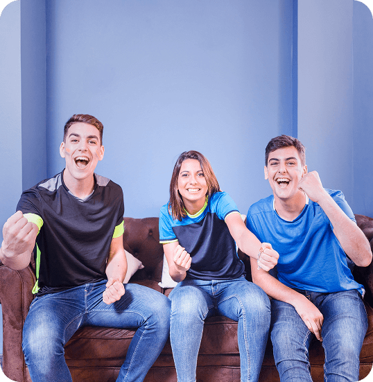 Live sport on a phone, tablet and TV