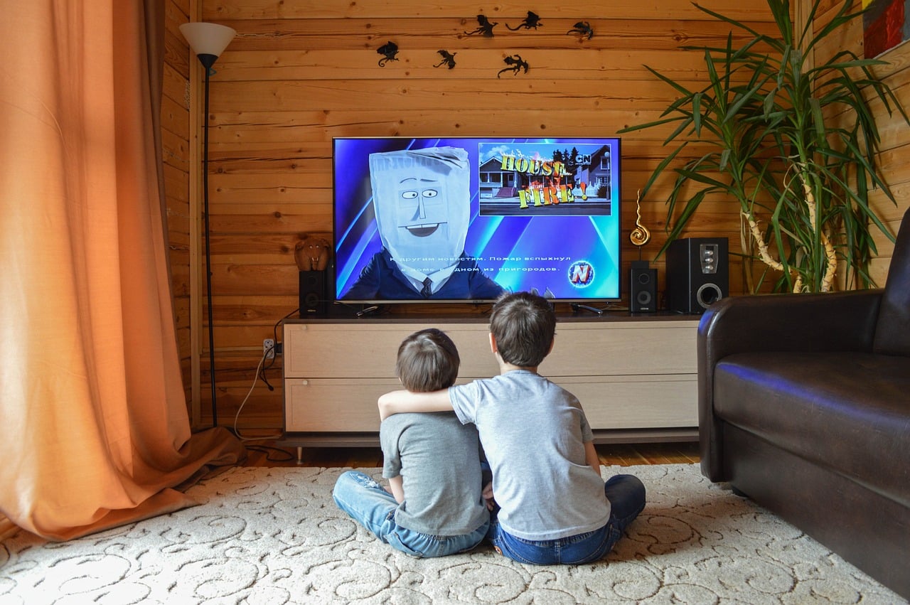 A television in a trailer